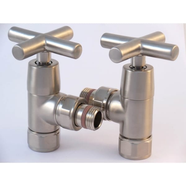 A1064 - Tuzio Traditional Gate Valve (Pair) - Brushed Nickel