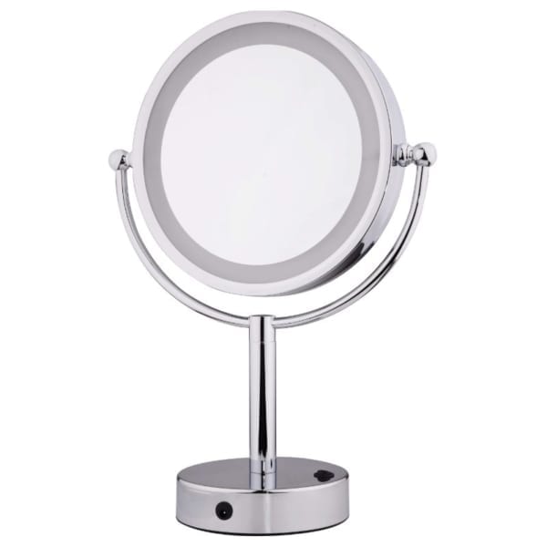 V9013 Volkano Free-Standing Lit Mirror with Zoom - Chrome
