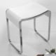 V9613 Volkano Shower Stool White with Chrome Legs