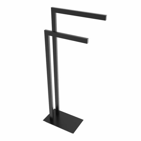 V91155 - square freestanding towel holder - matte black
