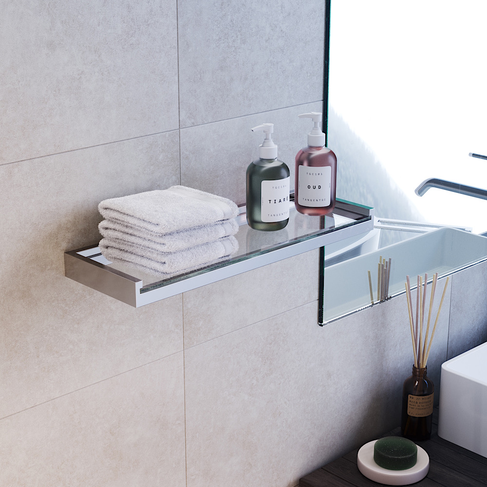 Volkano Fire Glass Shelf - 5 Design Ideas for Small Bathrooms