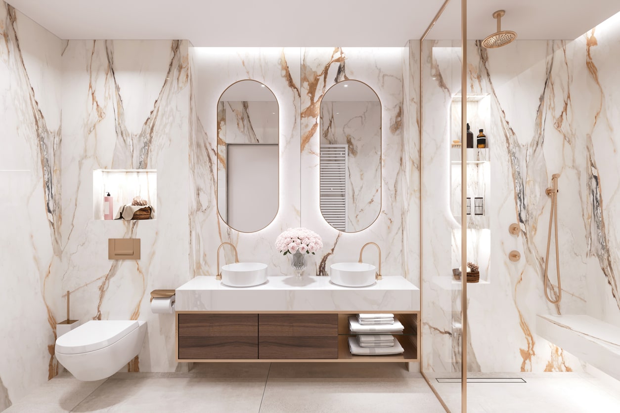 Huge Bathroom Trends for 2023 - Marble Bathroom