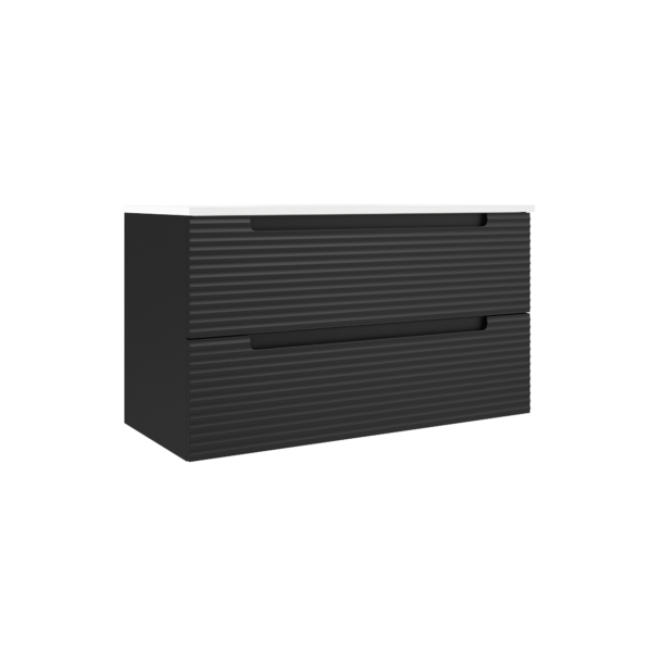 Coda Rippled 36" Two Drawer Wall-Mounted Vanity Copy - Image 12